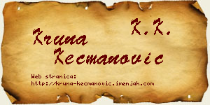 Kruna Kecmanović vizit kartica